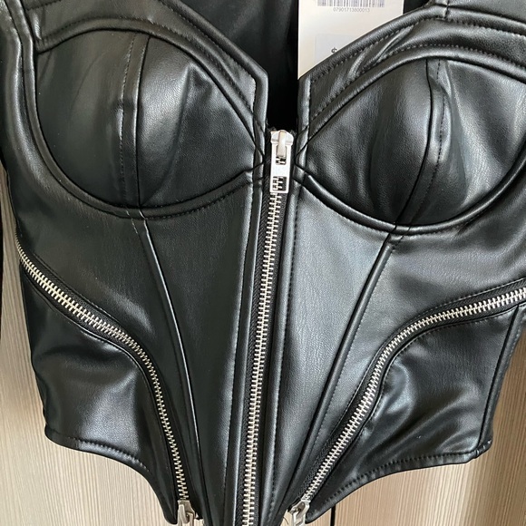 Zara Faux Leather Corset Top - Picture 2 of 8